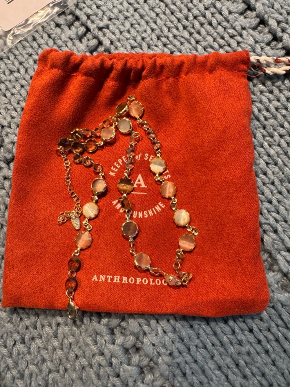 Anthropologie Multi Crystal Necklace NWT